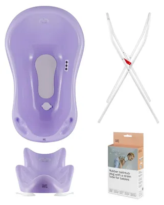 Immagine prodotto di Vasca da bagno per bambini, sedile, supporto, scarico - Viola