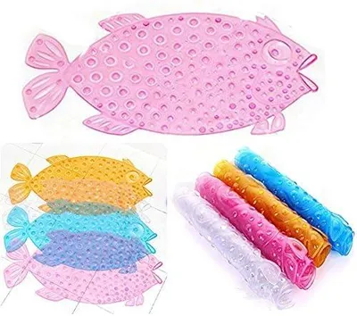 Produktbild von Fischförmige, rutschfeste Bade-/Duschmatte (Rosa)