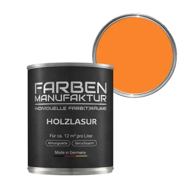 Produktbild von Farben Manufaktur Holzlasur – Pastellorange ca. RAL 2003 – nicht deckend – 1 L