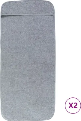 Zdjęcie produktu dla vidaXL Ręczniki plażowe 2 szt. Szary 75x200 cm Tkanina 400 GSM