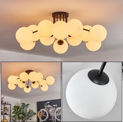 Produktbild von Fossobiubo Deckenlampe aus Metall/Glas in Schwarz/Weiß
