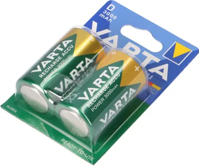 Produktbild von Varta -56720B, Wiederaufladbarer Akku, D, Nickel-Metallhydrid (NiMH), 1,2 V, 2 Stück(e), 3000 mAh