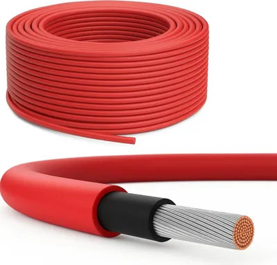 Produktbild von PremiumX Solarkabel 50m 6mm² Rot Photovoltailk PV Kabel Solarleitung