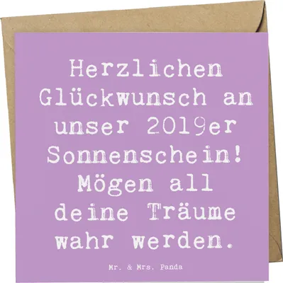Produktbild von Mr. & Mrs. Panda Grußkarte Spruch 2019 Geburtstag - Lavendeltraum - Geschenk, Glückwunsch, Klappkarte, Geburtsjahr, Liebe und Freude, Glückwunschkarte, anlasskarte, Alter