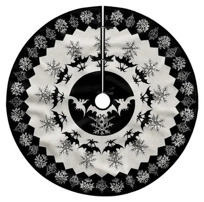 Produktbild von Fledermaus-Baumrock für Halloween, Gothic-Design, schwarzer Samt, 152,4 cm