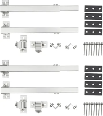 Obrázek produktu pro Montážní sada pro solární panely, nastavitelný sklon 15-30°, nosnost 100 kg, obsahuje 4 držáky, stříbrná, univerzální