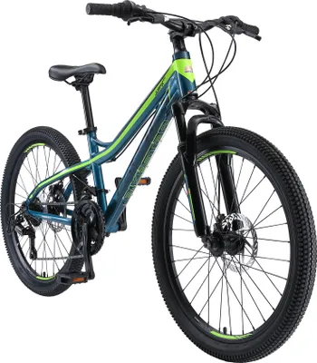 Produktbild von BIKESTAR Kinder Jugend Mountainbike 24 Zoll ab 9 Jahre | Hartail MTB Scheibenbremse Federgabel | Blau Grün