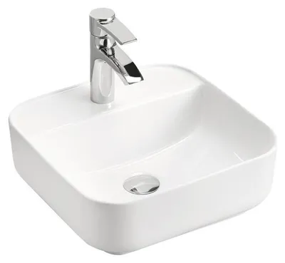 Immagine prodotto di Lavabo da appoggio quadrato 40x40 cm bianco lucido in Vetroceramica