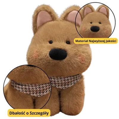 Produktbild von Lean Plüsch Maskottchen Kuschelhund Mit Schleife Braun 25Cm