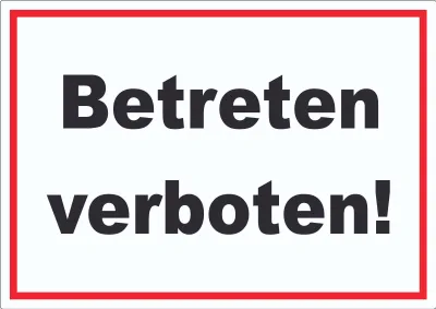 Produktbild von Betreten verboten Aufkleber A9 (37x52mm)