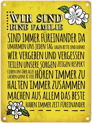 Produktbild von Metallschild mit Spruch: Wir sind eine Familie Blechschild Schild Dekoration