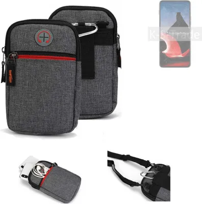 Produktbild von K-S-Trade Holster Gürteltasche kompatibel mit Motorola ThinkPhone Handy Tasche Schutz Hülle grau Zusatzfächer 1x