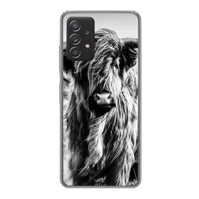 Produktbild von MuchoWow® Handyhülle Schutzhülle Hülle für Samsung galaxy a73 Schottischer Highlander - Natur - Kuh - Schwarz - Weiß Silikon Softcase Handy Hülle - Handyhülle