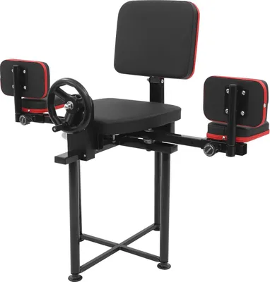 Produktbild von Beinspreizer - Spagat Trainer - Max. 240° Öffnung - Verstellbare Beinauflagen 45–55 cm, 4 Stufen - Verstellbarer Sitz, 3 Stufen - Tragkraft 150 kg - Schwarz