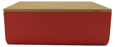 Produktbild von Alessi BG03 R Mattina Brotkasten, Stahl, Bambusholz, rot, one Size