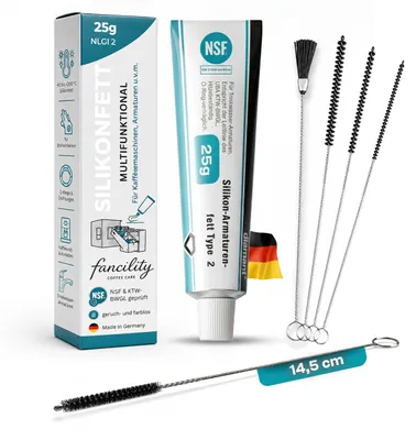 Silikonfett 25 g + 5 Reinigungsbürsten für Kaffeevollautomaten