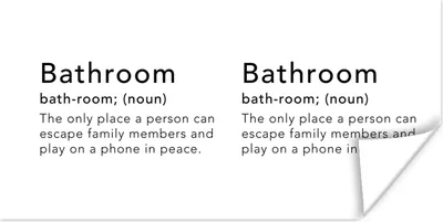 Produktbild von MuchoWow® Poster Sprichwörter - Zitate - Der einzige Ort, an dem ein Mensch seinen Familienmitgliedern entkommen kann - das Badezimmer 160x80 cm - Foto Poster