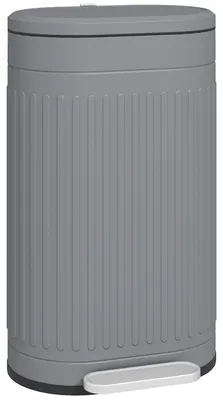 Produktbild von 30-Liter-Metall-Treteimer mit Soft-Close-Deckel, Grau