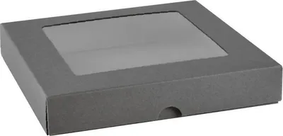 Produktbild von RzP Quadratische Schachtel Geschenkbox Box Karte Fenster 15x15 300 g, grau