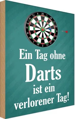 Produktbild von vianmo Holzschild 18x12 cm Tag ohne Darts verlorener Sport Hobby