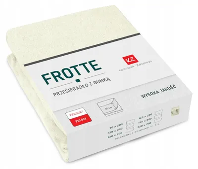 Obrázek produktu pro Bavlněné prostěradlo s gumou, froté, 140x200 cm, prémiová kvalita, barva ecru