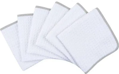 Produktbild von Famanu Mikrofasertücher Dicke Waffelstruktur - 6er Set Weiß