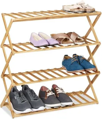 Immagine prodotto di Ripiano per scarpe pieghevole in bambù