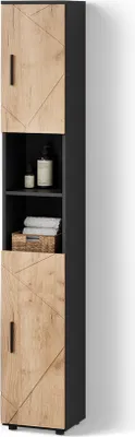 Produktbild von Badschrank Livinity Ronco Goldkraft Eiche/Anthrazit 30 x 192 cm, Model 52648