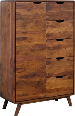 Image de MASSIVMOEBEL24 | Commode 90x40 Palissandre laqué Noisette MALMÖ 2 #109
