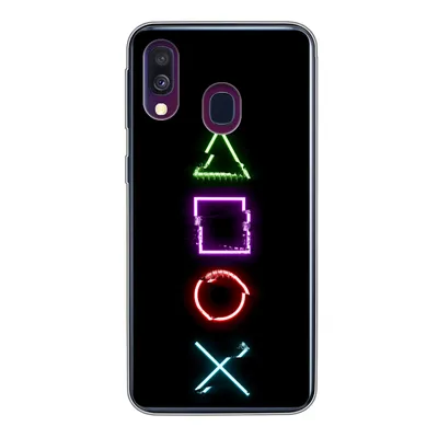 Produktbild von MuchoWow® Handyhülle Schutzhülle Hülle für Samsung Galaxy A40 Spiele - Controller - Neon Silikon Softcase Handy Hülle - Handy-Tasche