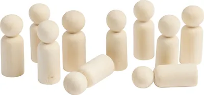 Image de EDUPLAY 370124 Personnes en bois petit Ø 1,6 x 4,2 cm (paquet de 10)