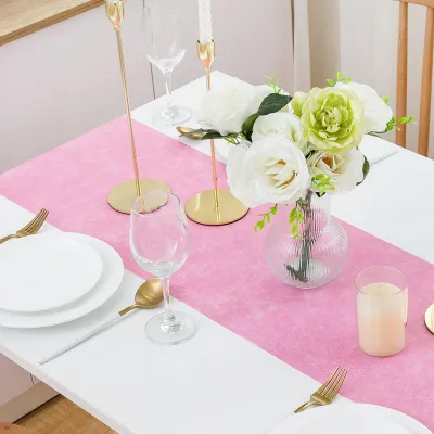 Produktbild von UnboxG Vlies Tischläufer Rolle Rosa 30 cm x 25 m, Zuschneidbar, Halbtransparent, Dekorativer Tischläufer für Hochzeit, Geburtstag, Party, Restaurant & Feierdekoration