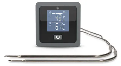 Produktbild von Nedis SmartLife-Fleischthermometer - Push Benachrichtigung / Summer - Bluetooth - Timer - LCD - Anzahl der Sonden: 2 - 1.20 m - Sondenklemmen - Nedis SmartLife - Grau