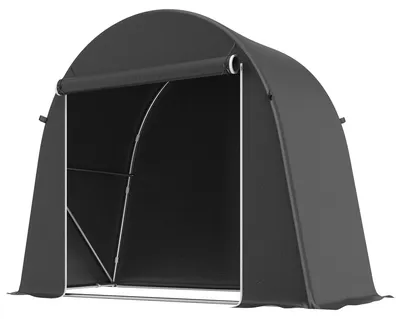 Immagine prodotto di Tenda portatile per biciclette e capanno da giardino con porta a rullo | Colore: Grigio | Dimensioni: 245x120x200 cm