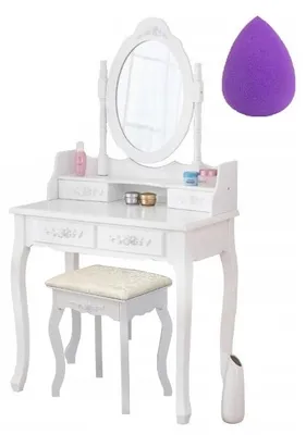 Zdjęcie produktu dla Toaletka Kosmetyczna z Lustrem TL01 taboret kolory + GRATIS biała