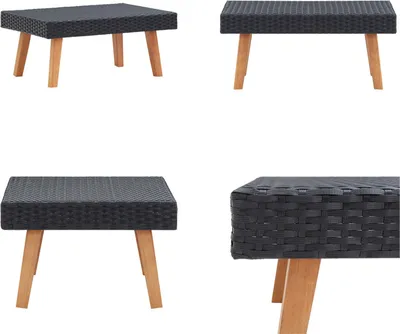 Image de vidaXL Table basse de jardin Poly Rotin Noir - Table basse - Tables - Tables