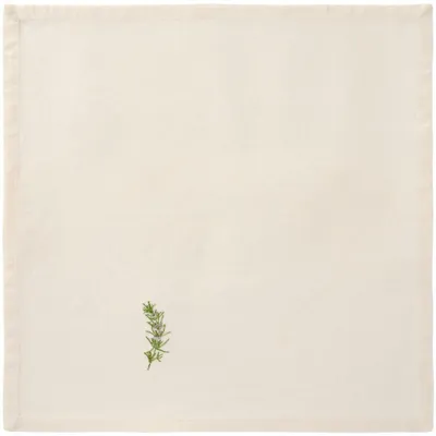 Produktbild von IB Laursen Stoffserviette SUMMER VIBES Creme Weiß mit ROSMARINZWEIG Serviette