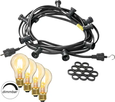 Produktbild von Illu-/Partylichterkette 10m - Außenlichterkette schwarz  Germany 30x dimmbares Leuchtmittel
