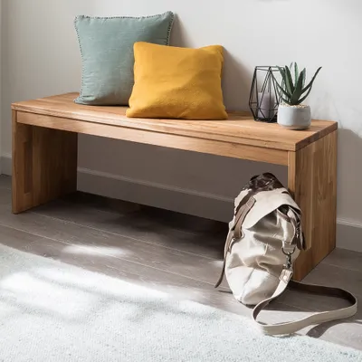 Produktbild von Garderobenbank 120 cm Eiche massiv CUENCA-137