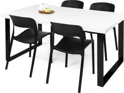 Produktbild von Esstisch >9188-11.05< in Weiß hochglanz, MDF - 180x75x90cm (BxHxT)