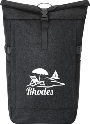 Produktbild von Huuraa Kurierrucksack Rhodes Griechenland 30-44 Liter Black Melange Fairtrade Rolltop Rucksack Geschenkidee