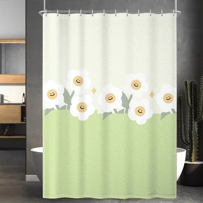 Obrázek produktu pro Závěs do sprchy 180x200 cm, zelený, s olověnou zátěží, voděodolný, pratelný, polyester