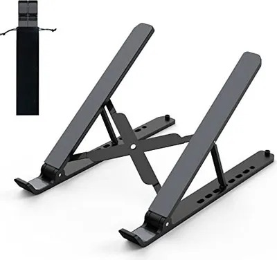 Produktbild von Tonmom-Laptop-Stand, faltbares Notebook-Höhenanpassungsabbauch + Silikon-Beatmungshalter MacBook Pro/Air, HP, Sony, Dell, alle 10-15,6 Zoll