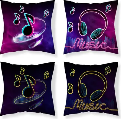 Produktbild von Kissenbezug Glow in the Dark 40x40 Tik Tok Musik BAUMWOLLE