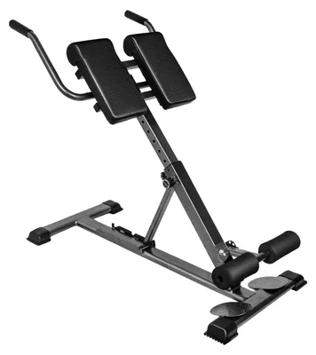 Obrázok produktu pre Hyperextenzný tréningový stroj, skladacie prevedenie, maximálna záťaž 150 kg, čierna farba