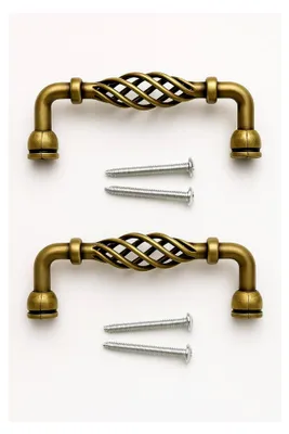 Produktbild von 2 antike Möbelgriffe im Bronze-Design, für Schubladen und Kommoden, 100 mm