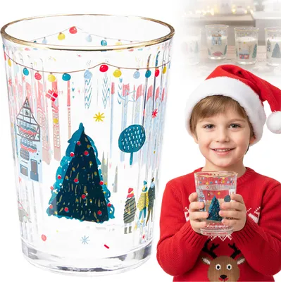 Immagine prodotto di Tazza di vetro da bere natalizia Regalo di Natale in vetro 500 ml
