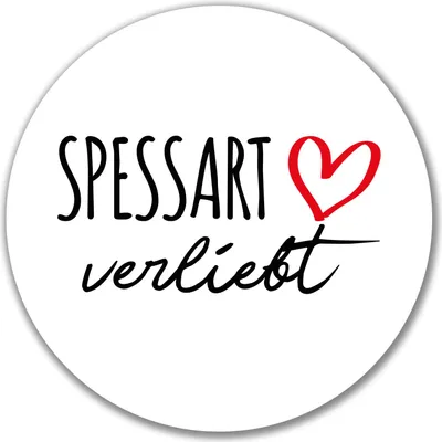 Produktbild von Huuraa Aufkleber Spessart verliebt 10cm rund Sticker Geschenkidee