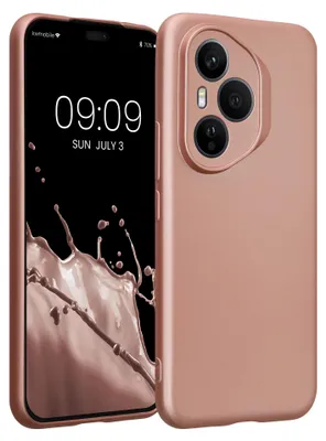 Produktbild von kwmobile Handyhülle für HONOR 400 Pro Hülle - weiche Silikon Case metallisch schimmernd - Schutzhülle Cover - Metallic Rosegold