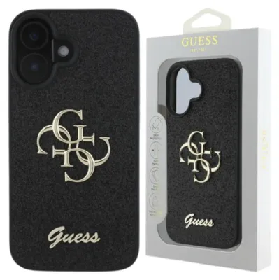 Produktbild von GUESS 3666339328443, Cover, Apple, Apple iPhone 16, 16 cm (6.3"), Schwarz